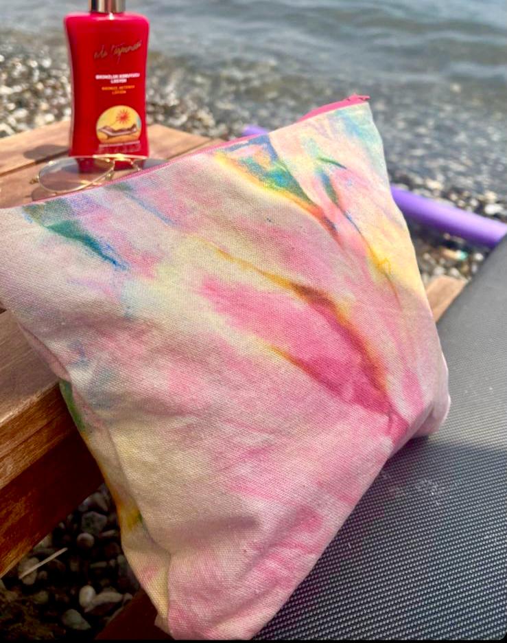 Pouch - Pink/Yellow/Green