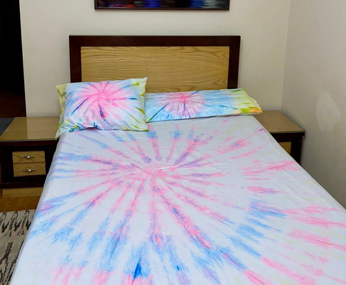 Bed Sheet - Pink/Blue